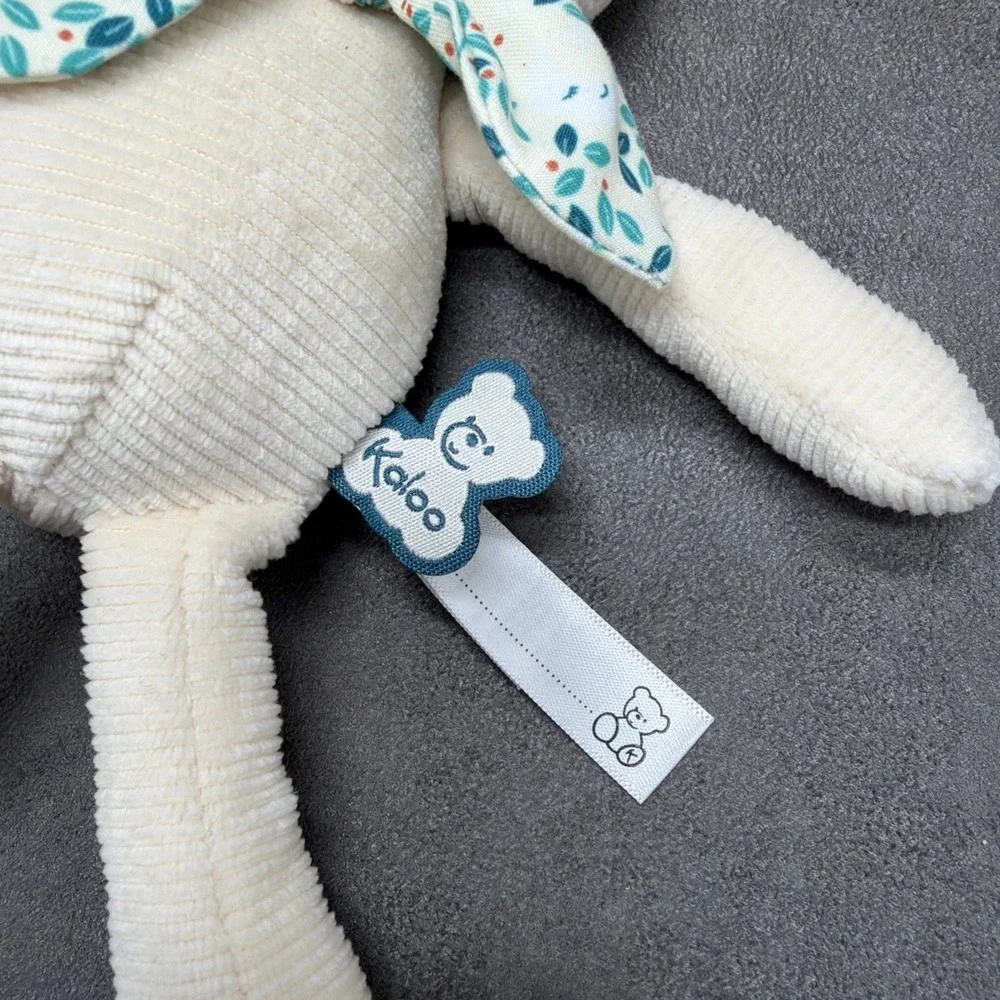 Kaloo Lapinoo Cream Rabbit Baby Plush With Green Bow.
